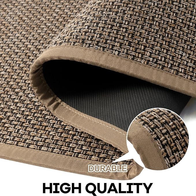 Kitchen Rug, Rubber Non Slip Kitchen Rugs Washable, Absorbent Runner Mat for Floor, Machine Washable Standing Mats for in Front of Sink, Door, Laundry, Entryway, Hallway (Brown, 71" × 17.3")