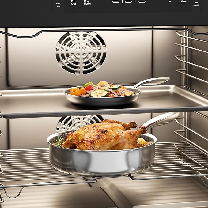 COOKER KING 7 PCS Stainless Steel Cookware Set, Pots and Pans Set Non Stick, Hybrid Ceramic Cookware,Non-Stick Frying Pan, Saucepan, Saute Pan & Stockpot, Non-Toxic, Oven Safe, Induction Compatible