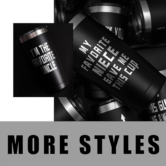 ARIABLE Funny Gifts for Brother from Sister, Brother - Christmas Gag Gifts For Men, 20oz Engraved Tumbler, Black