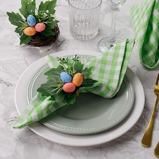 Easter Egg Napkin Ring Set of 6, Easter Table Decorations for Easter, Spring Wedding Table Settings and Party Supplies for Holiday Table Decorations