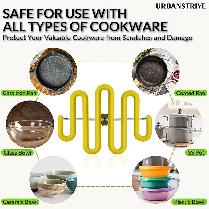 Urbanstrive Non-Scratch Silicone Potato Masher Kitchen Tool, Potatoes Masher Potato Masher Stainless Steel Wrapped In Premium Silicone, Potato Smasher, Yellow