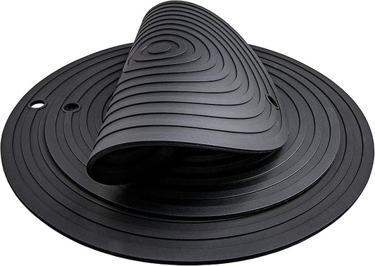 Silicone Trivets Mats for Pots and Pans, Heat Resistant Pot Holders, Flexible Hot Pads for Kitchen Table, Non Slip Mats, Dia11.81 and 9.45 Inches Big Round Microwave Mats Pack 3 Black
