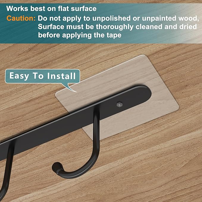 ECROCY Coffee Mug Holder Under Cabinet, 3pcs Coffee Cup Holder Only Fits Flat Shelf Without Any Lip, Clip-On Mug Hooks No Drilling Free Damage