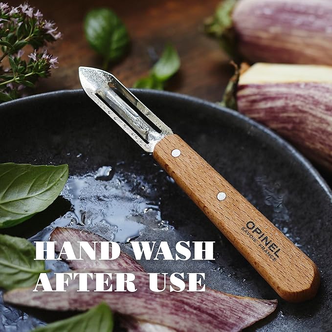 OPINEL Essential No.115 Peeler, Hornbeam Wood Handles, Made in France (Pink)