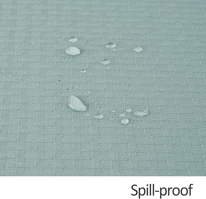 maxmill Square Tablecloth Water Resistance Antiwrinkle Spill Proof Weaved Texture Table Cloth, Decorative Fabric Table Cover for Banquet Parties Event Holiday Dinner, 70 x 70 Inch, Dusty Blue