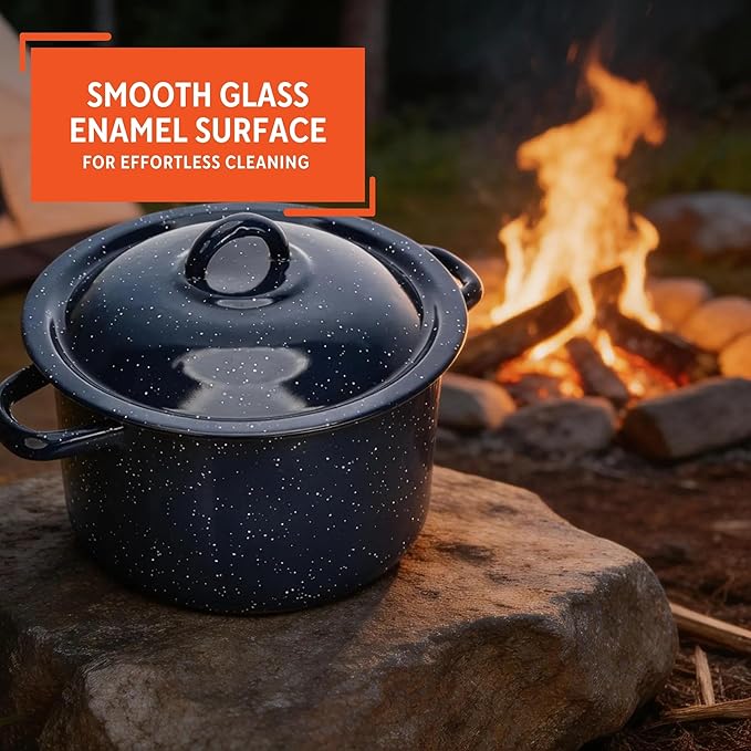IMUSA 6.0qt Enamel Stock Pot, Blue