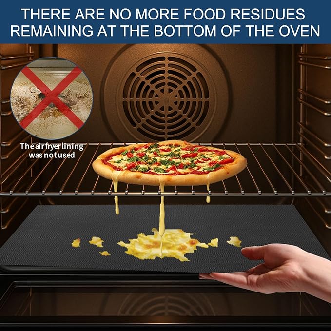 GWYSY 4-Pack Set Fiberglass Reusable Oven Baking Mats for Ninja DT201 DT251 Foodi 10-in-1 Smart XL Air Fry Oven 10.83"x12.4" Non-Stick Air Fryer Liners Heat-Resistant oven liners for bottom of oven