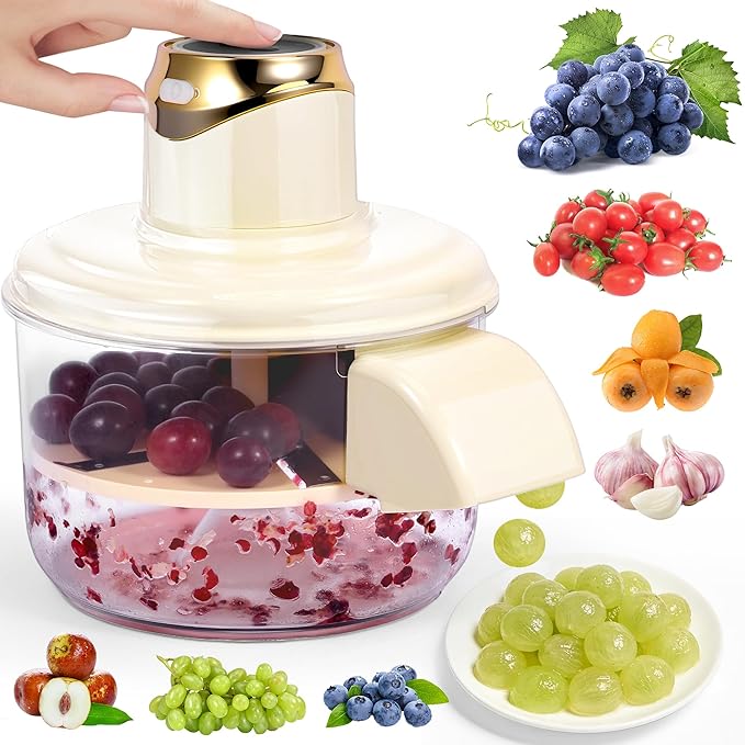 Automatic Grape Peeler Machine, Electric Garlic & Cherry Tomato Peeler Skin Remover Tool for Small Fruits, 20s Fast Peeling, Effortless Peeling Gadget for Home Kitchen Use