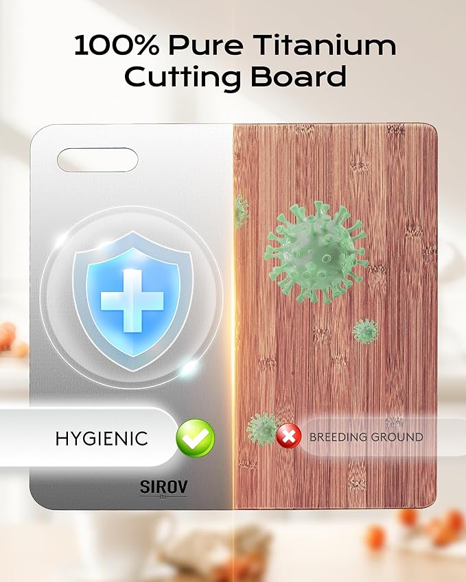 Titanium Cutting Board, 100% Pure Titanium Cutting Boards For Kitchen, Best Non Toxic chopping board, Dishwasher safe, Hygiene and Durability for Meat, Fruit, and Vegetables (3 PCS)