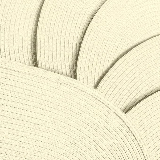 AHHFSMEI Placemats Set of 4 for Dining Table Washable Woven Non-Slip 18x12 inches Placemat Heat-Resistant Durable Table Mats for Dining Table Easy to Clean(Ivory 4)