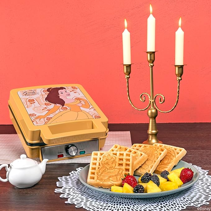 Uncanny Brands Disney Beauty and the Beast Deluxe Waffler - Belle and the Beast on Your Waffles