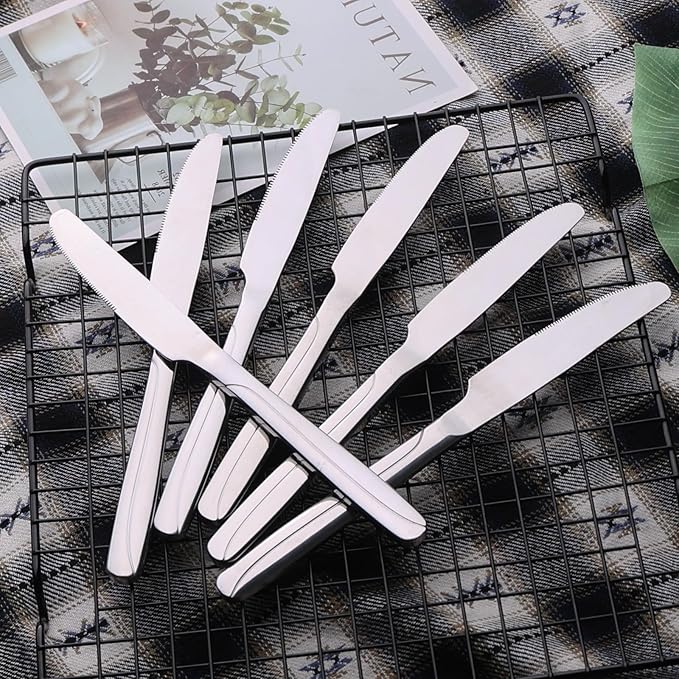Anbers Stainless Steel Table Knives, Set of 12, Kitchen Dinner Knife Set