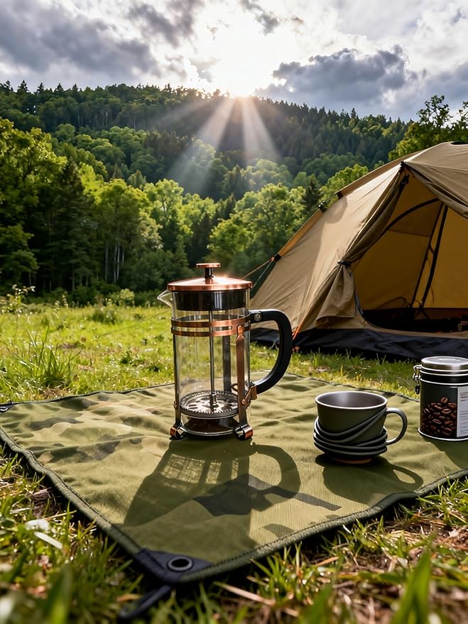 French Press Coffee Maker 34 oz , 304 Stainless Steel Double Mesh Filter, Borosilicate Glass, Heat-Resistant, BPA-Free, Large Capacity for Family & Office, Great Gift