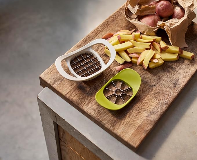 Joseph Joseph Nest Press 2-in-1 Apple Corer & Divider and Potato Chipper, Stainless Steel blades, BPA free, Dishwasher safe