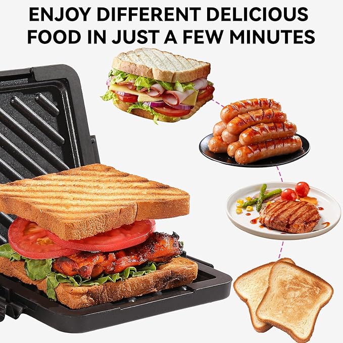Microwave Toastie Sandwich Maker, Nonstick Plate Panini Maker, Versatile Wireless Small Toaster, Toastie Safe in Microwave Oven, Dishwasher Safe, Fast Cooking for Breakfast, Snacks, Black