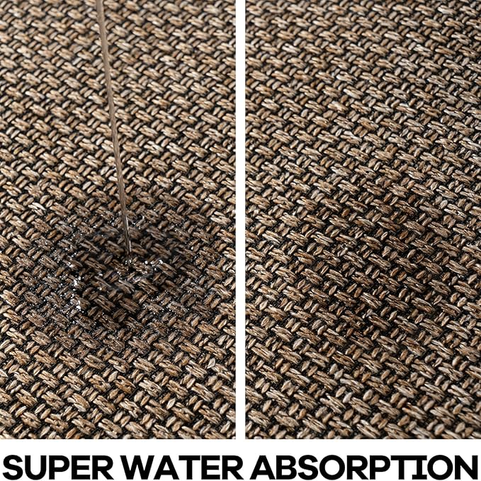 Kitchen Rug, Rubber Non Slip Kitchen Rugs Washable, Absorbent Runner Mat for Floor, Machine Washable Standing Mats for in Front of Sink, Door, Laundry, Entryway, Hallway (Brown, 71" × 35.5")