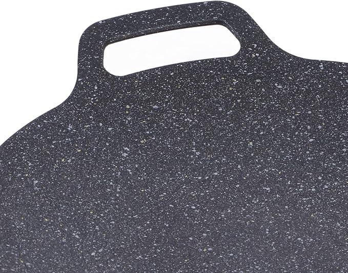 Korean Grill Pan with Non Stick Coating BBQ Griddle for Indoor and Outdoor Cooking Black (38cm)