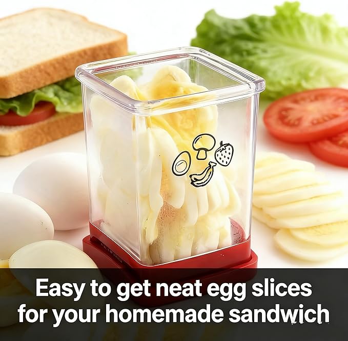 8-Blade Strawberry Slicer | Stainless Steel Fruit & Vegetable Cutter for Bananas, Cucumbers, Mushrooms & Eggs | Non-Slip Base, & Easy Clean Design | Multifunctional Kitchen Gadget