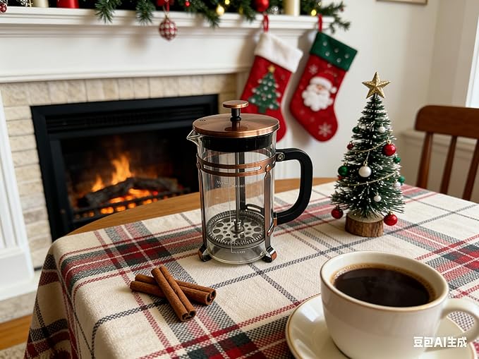 French Press Coffee Maker 34 oz , 304 Stainless Steel Double Mesh Filter, Borosilicate Glass, Heat-Resistant, BPA-Free, Large Capacity for Family & Office, Great Gift