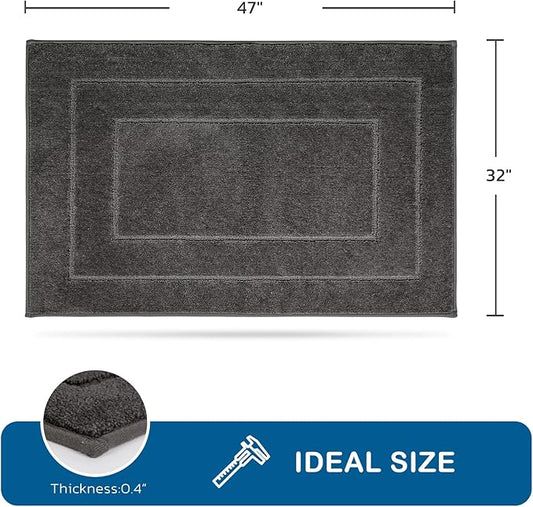 PURRUGS Machine Washable Kitchen Rug 32" x 47", Non-Slip/Skid Kitchen Runner Rugs & Floor Mats, Super Absorbent Soft Standing Mats for Kitchen, Sink & Laundry, Grey