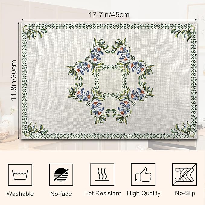 Easy Clean Rustic Placemats Tablemats Resistant Place Mats Kitchen Decor Dining Decoration for Party, Washable Placemats Set of 4-12
