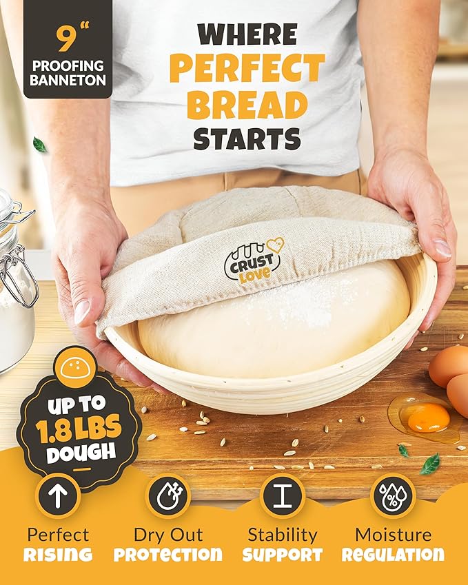 CRUSTLOVE Dutch Oven Bread Baking - 5QT Enamel Bread-Oven - incl Sourdough Bread-Baking Suppliers like Dough Whisk Scoring Lame etc Bread-Dome Cast Iron Bread-Pan with Lid for Sour dough, Bread-makingBottle Green Dome