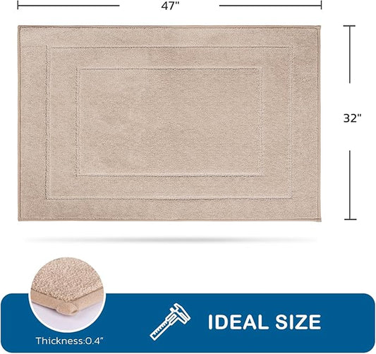 PURRUGS Machine Washable Kitchen Rug 32" x 47", Non-Slip/Skid Kitchen Runner Rugs & Floor Mats, Super Absorbent Soft Standing Mats for Kitchen, Sink & Laundry, Beige