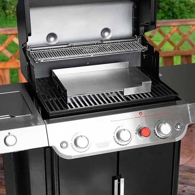 Stanbroil Stainless Steel Universal Griddle for Charcoal/Gas Grills, 23" x 16" Rectangular Cooking Griddle with Removable Grease Drip Tray