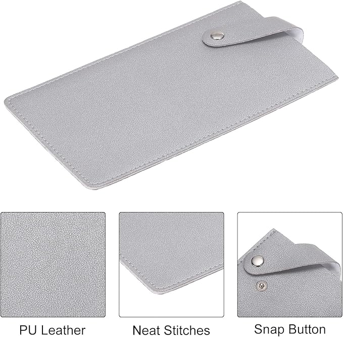 PATIKIL PU Leather Knife Meat Cleaver Sheath, Waterproof Chef Knife Guards Wide Knife Protector Cleaver Cover for Home Kitchen, Silver