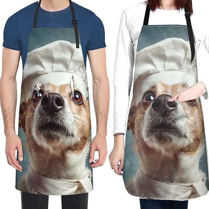 Apron with Pockets Aprons for Women Men Kitchen Chef Apron for Cooking Gardening Server Waitress Painting