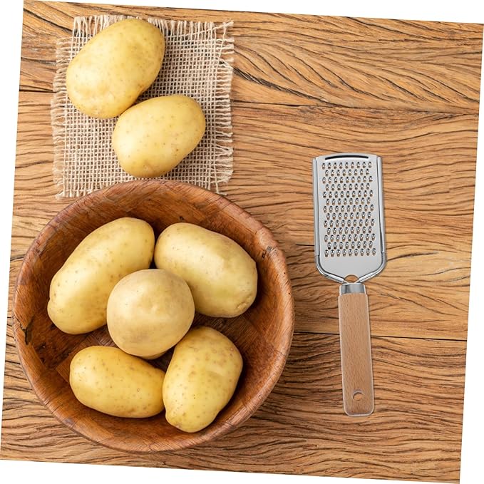 Stainless Steel Plane Zester with Wood Handle Clean Kitchen Gadget for Fruits and Vegetables Non-slip Grip for Comfortable Use for Cheese Lemon Ginger and More