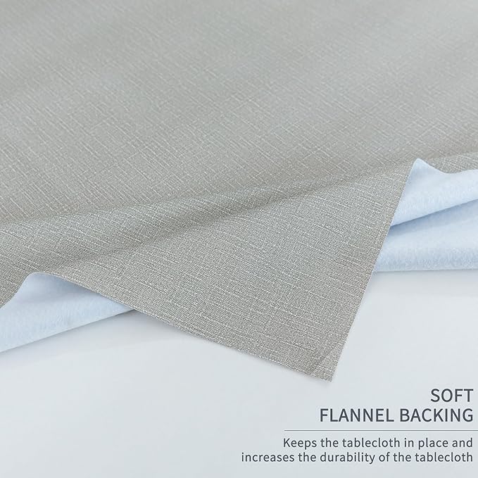 Rectangle Table Cloth,100% Waterproof Tablecloth Oil Proof Spill Proof Vinyl Table Cloth, Wipe Clean Plastic Table Cover for Dining, Camping, Indoor and Outdoor 54" x 120",Grey