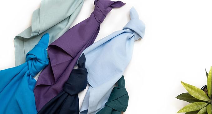 Fingercraft Dinner Cloth Napkins in Cotton Linen Blend Fabric 12 Pack Easter Special, Premium Quality, Mitered Corners for Every Day Use Napkins are Pre Shrunk and Good Absorbency Color Purple