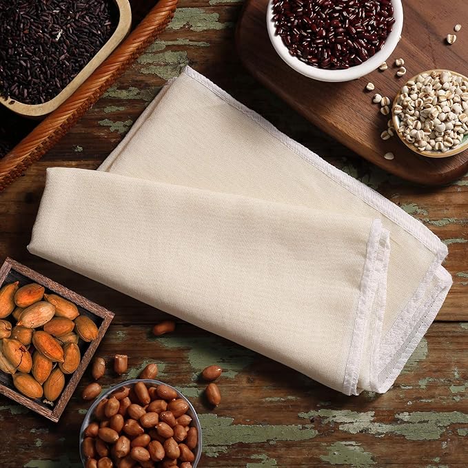 5 Pack Muslin Cloths Reusable for Straining, 100% Unbleached Pure Cotton Cheesecloth, Soft Square Cheese Clothes Weave Fabric Filter for Cooking, Baking (50 x 50 cm Food Strainer Cloth)