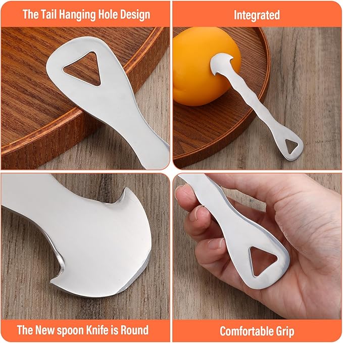 Orange Peeler Tool, 304 Stainless Steel Citrus Peeler for Oranges, Grapefruits & Lemons, Ergonomic Safe Cutter & Slicer, Easy Peel Skin Remover, Kitchen Fruit Peeling Tool