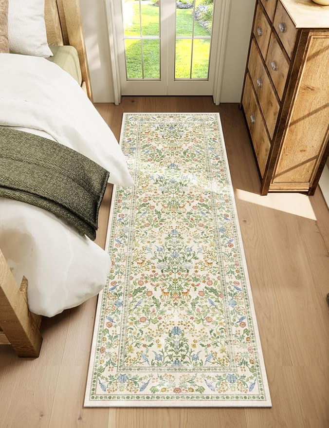 Washable Runners for Hallways Kitchen Rug: 2'x6' Runner Rugs Stain Resistant Non Slip Low Pile Soft Rug Runners for Kitchen Hallways Bedroom Entryway Indoor Living Room Farmhouse