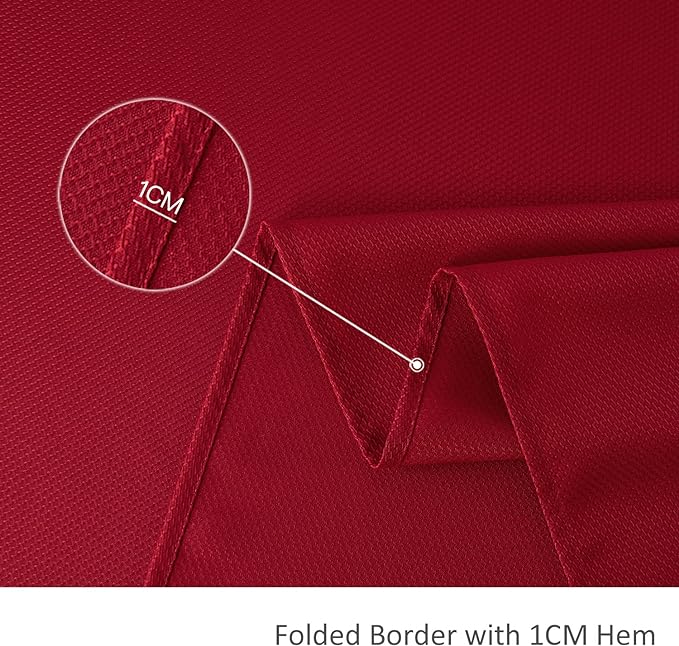 maxmill Textured Tablecloth Water Resistance Antiwrinkle Spill Proof Jacquard Table Cloth, Fabric Table Cover for Buffet Banquet Parties Event Holiday Dinner, Square 70 x 70 Inch, Red