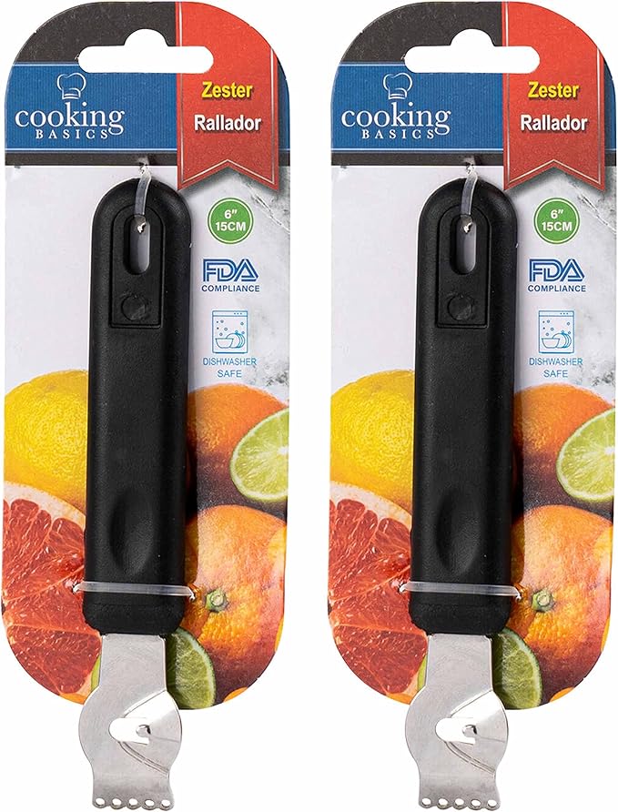 2 Zester Channel Knife Lemon Citrus Grater Lime Orange Zest Garnish Cooking 6"L