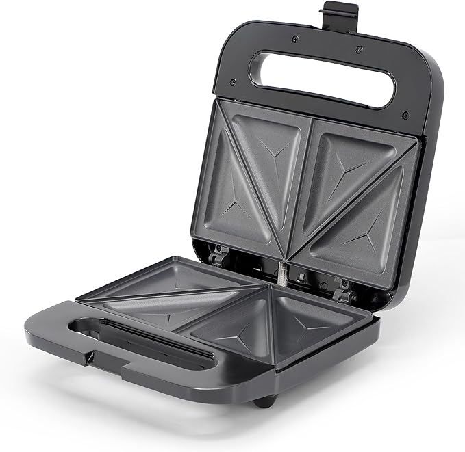 MegaChef Electric Non-Stick Aluminum Panini Press Sandwich Maker Grill, Compact Design, Panini Maker, Sandwich Grill, Countertop Grill Griddle (Triangle Plate)