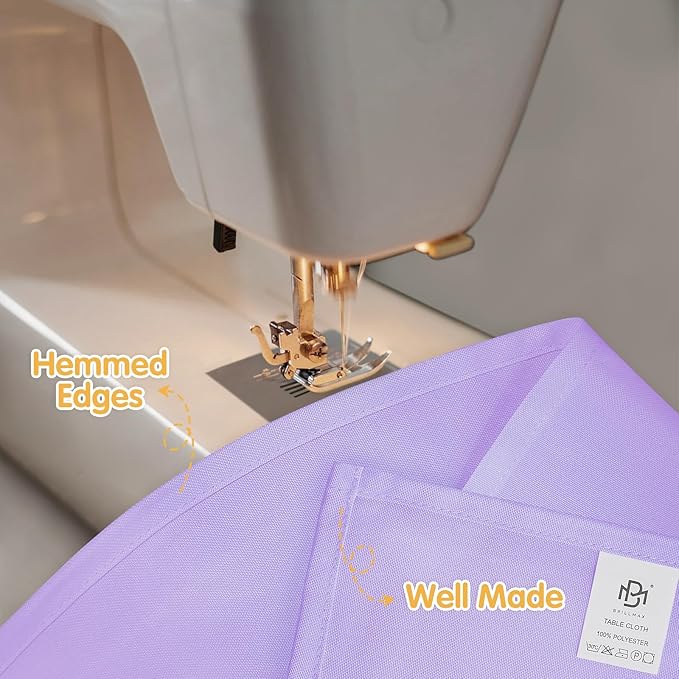 BRILLMAX 6 Pack Lavender Tablecloths 70 x 120 Inch for 6ft & 8ft Rectangle Tables - 150 GSM Polyester Fabric, Universal Fit, Water, Stain & Wrinkle Resistant Cloth Cover for Wedding Banquet Dining