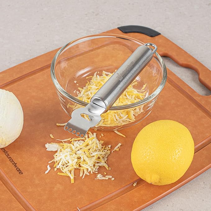 Restaurantware Met Lux Citrus Zester 1 Multi-Purpose Channel Knife - Ergonomic Grip Hanging Loop Stainless Steel Lemon Peeler Corrosion-Resistant For Kitchens And Bars