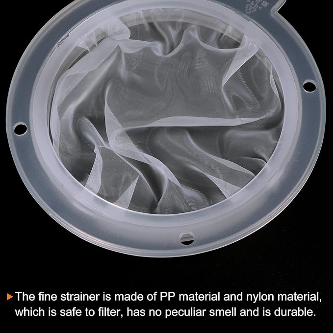 PATIKIL 5.4" O.D. Food Filter Strainer, 2 Pack 120 Mesh Kitchen Mesh Filters Strainers Fine Mesh Sieve for Juice, Coffee, Soy Milk Filtration, White