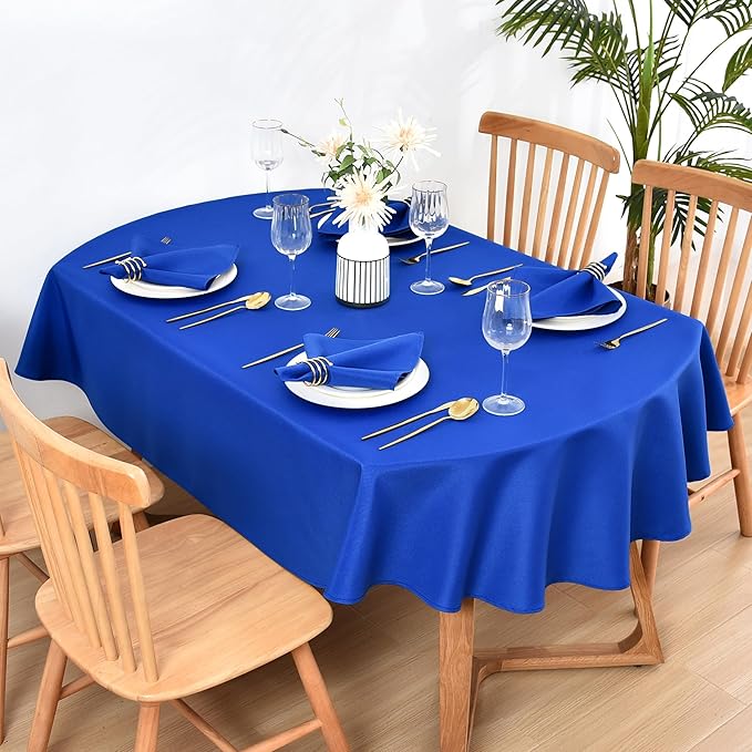Wolkemer Set of 4 Royal Blue Cloth Napkins 17 x 17 Inches Solid Washable Polyester Dinner Napkins with Hemmed Edges for Dinners Parties Weddings Banquets Events Table Decoration