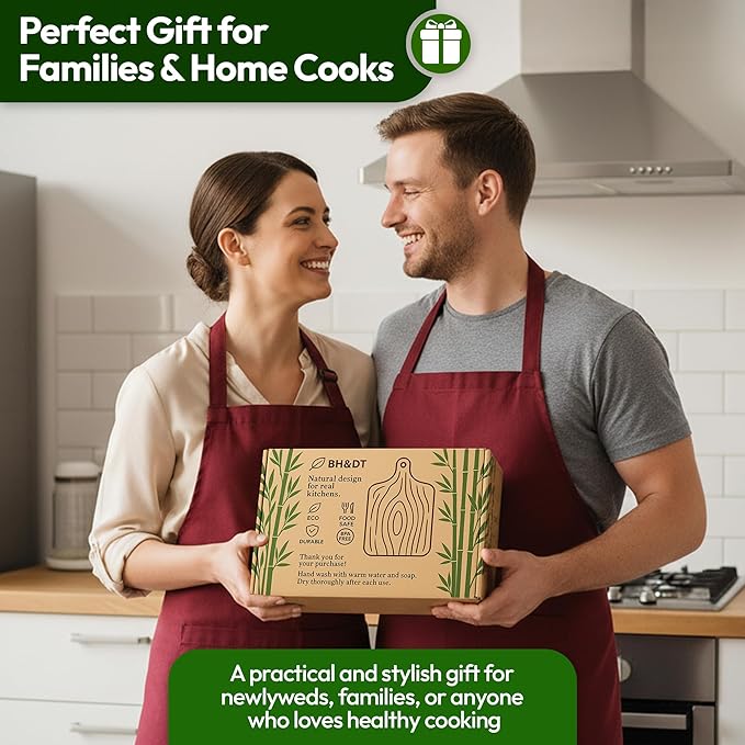 BH&DT bamboo cutting board set of 3,bamboo cutting boards for kitchen with juice groove, meat board cutting board with handle, chopping gift set,professional kitchen board,