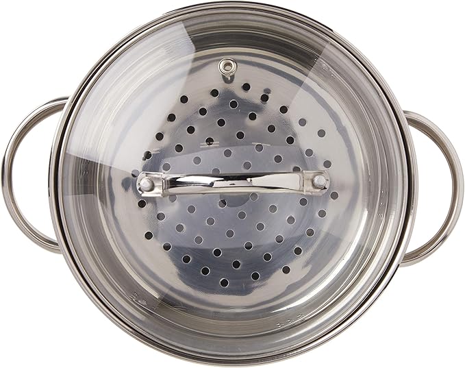 Norpro 4-Quart Steamer Cooker, 3 Piece Set, Stainless Steel