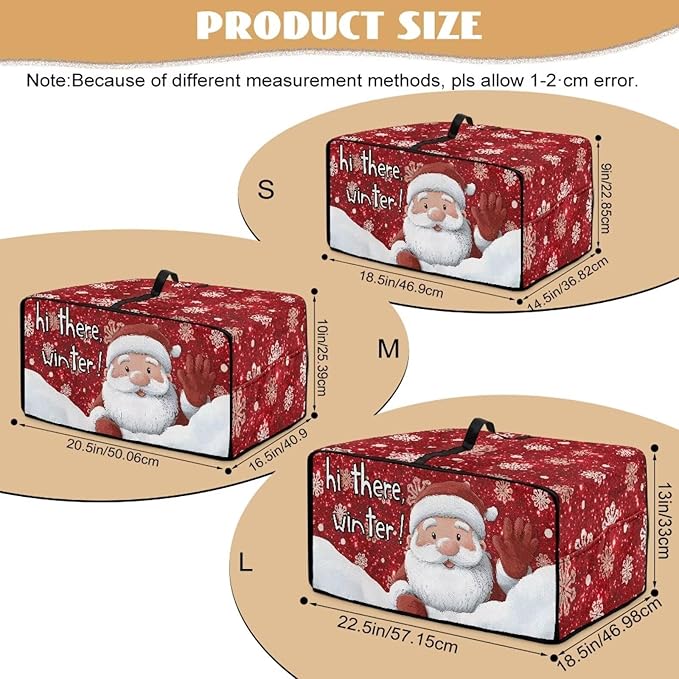 Doojoayie 8 Slice Toaster Cover Christmas Santa Kitchen Appliance Covers Universal Fit Toaster Oven Cover with Top Handle Belt, Easy to Storange Red Christmas Home Decorations