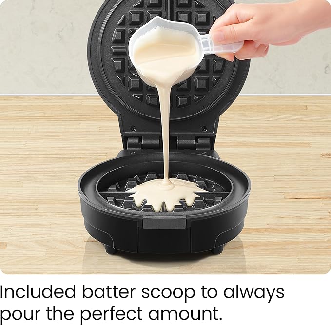 Chefman Anti-Overflow Belgian Waffle Maker w/Shade Selector, Stainless Steel, Temperature Control, Mess Free Moat, Round Nonstick Iron Plate, Cool Touch Handle, Measuring Cup Included