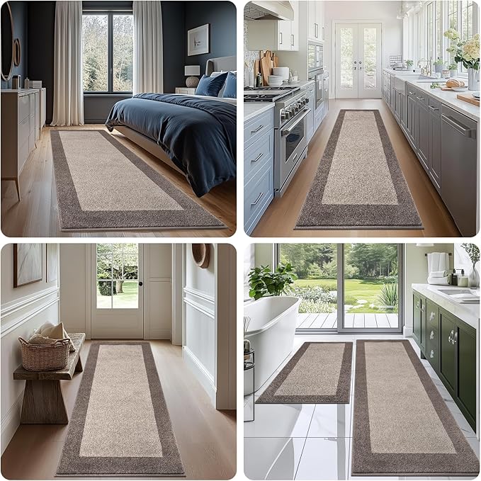 Machine Washable Kitchen Rug 24" x 36", Non Slip Kitchen Mat for Floor, Absorbent Entrance Throw Rug for Bedroom, Hallway, Bathroom, Door