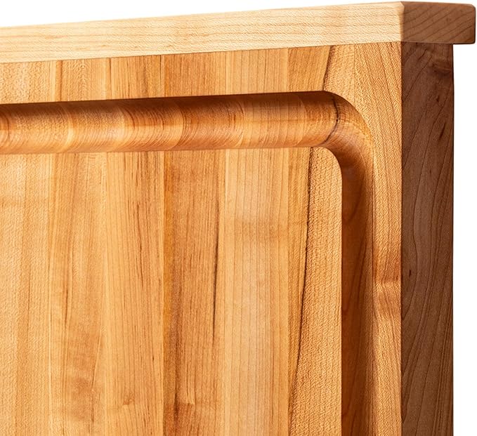 John Boos Countertop Series Rectangular Wooden Maple Cutting Board 23.75”x17.25” – 1.25” Thick, 18-lb Reversible Butcher Block with Juice Groove, Counter Lip & Edge-Grain – Made in the USA