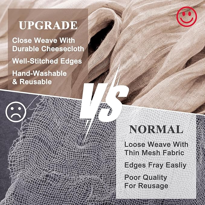 Wokceer Cheesecloth Table Runner 2Pack 10FT Nude Pink Boho Gauze Cheese Cloth Table Runner for Party Long Rustic Sheer Table Runners for Baby Bridal Shower Wedding Easter Table Decor